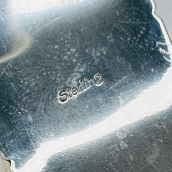 Zuni Sterling Silver, Turquoise and Mother of Pearl Watch Band Tips - Picture 8 of 8